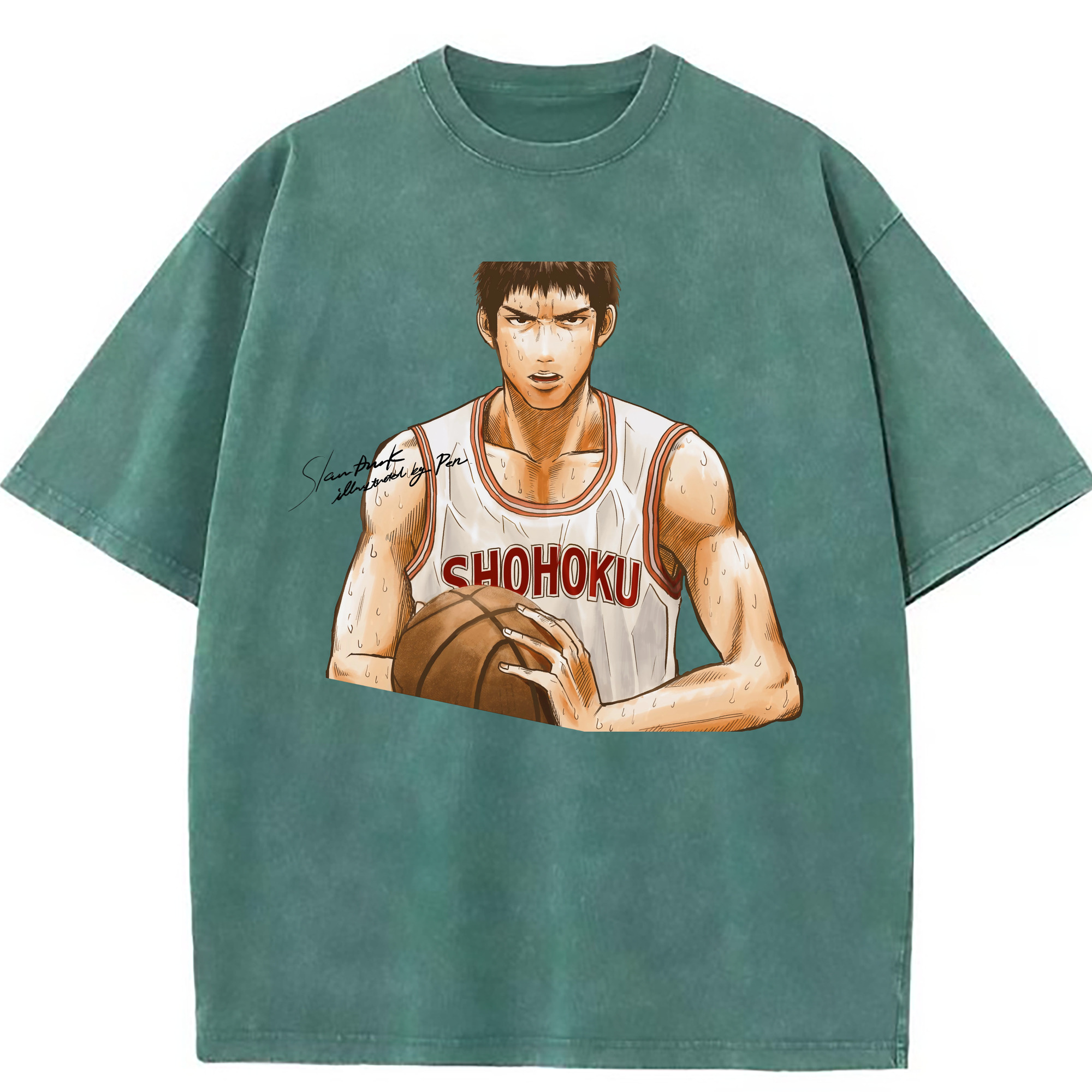 （画像用） SLAM DUNK／スラムダンク 綿100% ヴィンテージ風 半袖Tシャツ（フロントプリント）